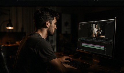 Domenico editando un proyecto audiovisual